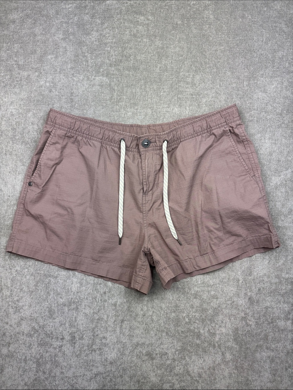 Vuori Ripstop Shorts Organic Cotton Dusty Mauve Pink Drawstring Hike Women’s XL